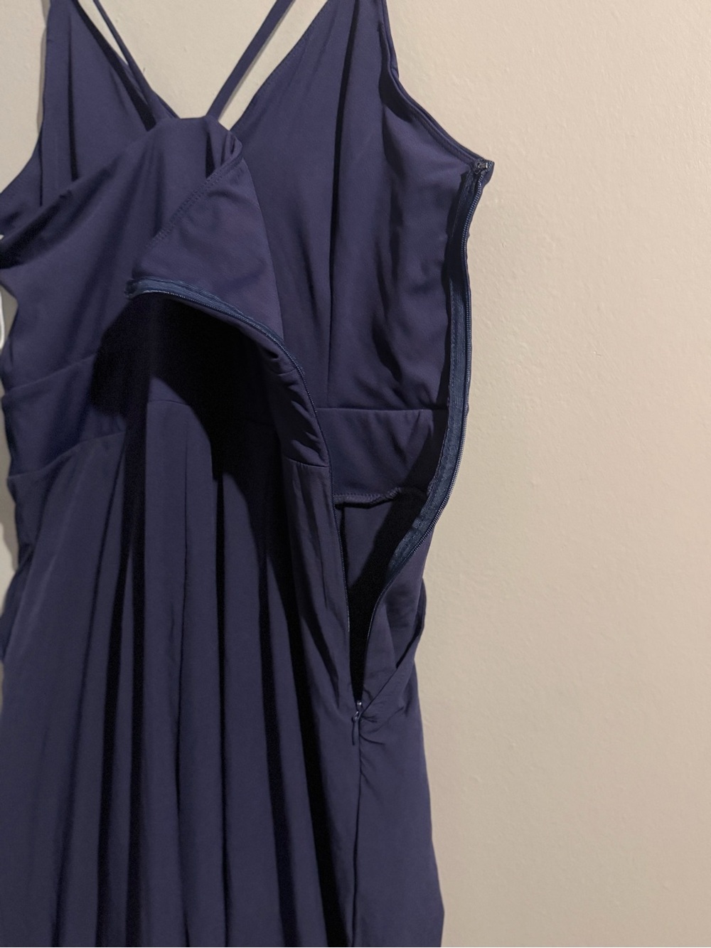 HALARA Navy Blue Wide-Leg Jumpsuit with Spaghetti Straps - Picture 9 of 16